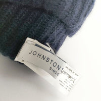 JOHNSTONS OF ELGIN カシミヤ100％ スコットランド製 ニット帽 ニットキャップ ネイビー レディース ジョンストンズオブ エルガン【中古】4-1221A∞