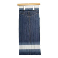 PLEATS PLEASE ISSEY MIYAKE デニム転写プリント プリーツ トップス スカート セットアップ ネイビー グレー レディース プリーツプリーズ【中古】5-0601S∞
