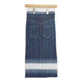 PLEATS PLEASE ISSEY MIYAKE デニム転写プリント プリーツ トップス スカート セットアップ ネイビー グレー レディース プリーツプリーズ【中古】5-0601S∞