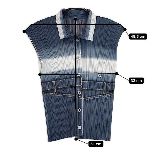 PLEATS PLEASE ネイビープリーツ半袖トップス　サイズ３ PLEATS PLEASE プリーツプリーズ 半袖 トップス