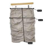 ARMANI COLLEZIONI シルク シャーリング スカート グレー レディース アルマーニコレッツォーニ【中古】5-0204M∞