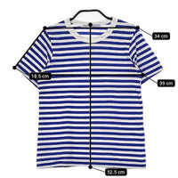 R&D.M.Co- ボーダー 半袖Ｔシャツ カットソー ブルー ホワイト レディース オールドマンズテーラー【中古】5-0619S∞
