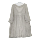 Kelen 切替 リネン 加工 長袖 プルオーバー ワンピース ベージュ ホワイト レディース ケレン【中古】5-0703M∞