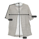 Kelen 切替 リネン 加工 長袖 プルオーバー ワンピース ベージュ ホワイト レディース ケレン【中古】5-0703M∞