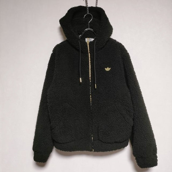 adidas SHERPA 定価18700円 シェルパジャケット ボアフリース パーカー ブラック レディース アディダス【中古】4-1109T∞