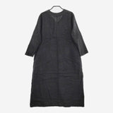 evam eva 起毛リネンVネック E183T071 Raising linen dolman onepiece ワンピース ブラック系 レディース エヴァムエヴァ【中古】5-0204M∞