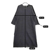 evam eva 起毛リネンVネック E183T071 Raising linen dolman onepiece ワンピース ブラック系 レディース エヴァムエヴァ【中古】5-0204M∞