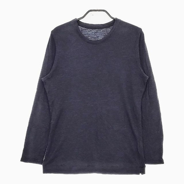 ao daikanyama コットン L 長袖Ｔシャツ カットソー ロンＴ 濃紺 ネイビー レディース アオ代官山【中古】5-0204M∞