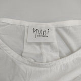 yuni ノースリーブ コットン 塩縮加工 ワンピース ホワイト レディース ユニ【中古】5-0703S∞