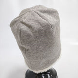 mature ha 新品 ECO-015YK hood cap 裏ボア 定価15400円 ニットキャップ グレー ホワイト レディース マチュアーハ【中古】4-0929T♪