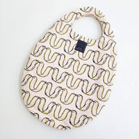 mina perhonen ribbon bird エッグバッグ ys9706 刺繍 リネン トートバッグ ピンク レディース ミナペルホネン【中古】5-0319G∞