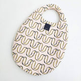 mina perhonen ribbon bird エッグバッグ ys9706 刺繍 リネン トートバッグ ピンク レディース ミナペルホネン【中古】5-0319G∞