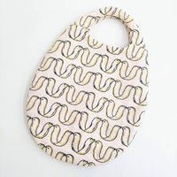 mina perhonen ribbon bird エッグバッグ ys9706 刺繍 リネン トートバッグ ピンク レディース ミナペルホネン【中古】5-0319G∞