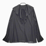 JOURNAL STANDARD カッセンラッフルカラーブラウス 長袖シャツ 23AW ブラック レディース ジャーナルスタンダード【中古】5-0204M∞
