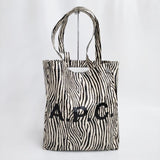 A.P.C. ゼブラ柄 LOU TOTE トートバッグ キナリ ブラック レディース アーペーセー【中古】4-1011G♪