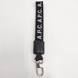 A.P.C. porte clefs logo NOIR レザー 定価9900円 キーホルダー ブラック レディース アーペーセー【中古】4-0929G♪