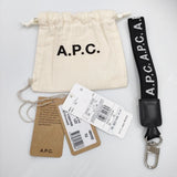 A.P.C. porte clefs logo NOIR レザー 定価9900円 キーホルダー ブラック レディース アーペーセー【中古】4-0929G♪