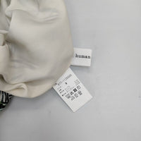 HUMAN WOMAN CU/Cツイル・リーフプリントスカート  ロングスカート ホワイト グリーン レディース ヒューマンウーマン【中古】5-0403M∞