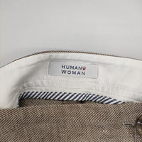HUMAN WOMAN リネン ヘリンボーン ロングスカート ベージュ レディース ヒューマンウーマン【中古】5-0403M∞