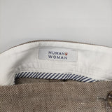 HUMAN WOMAN リネン ヘリンボーン ロングスカート ベージュ レディース ヒューマンウーマン【中古】5-0403M∞