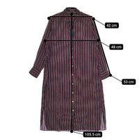 23区 シルク ストライプ シャツワンピ ベルト付き ワンピース パープル ブラック レディース 23区【中古】5-0403M∞