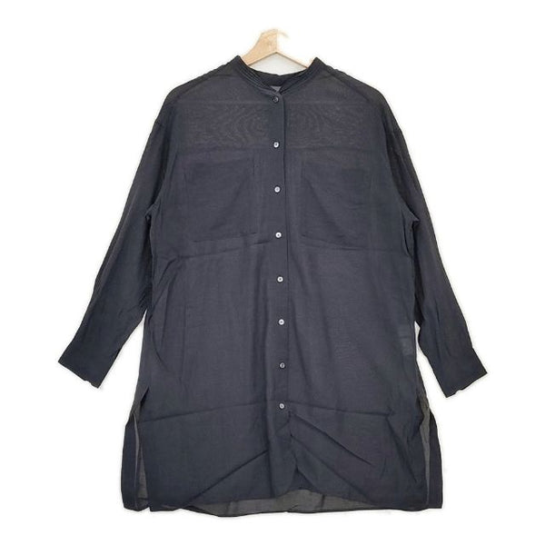 HUMAN WOMAN シアーロングシャツ 長袖シャツ 22SS ネイビー レディース ヒューマンウーマン【中古】5-0529M∞