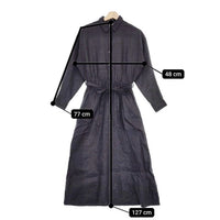URBAN RESEARCH DOORS リネンウエストギャザーワンピース ベルト付き ワンピース 22SS ネイビー レディース アーバンリサーチドアーズ【中古】5-0529M∞