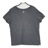 45R/45rpm Vネック コットン 半袖Ｔシャツ カットソー グレー レディース フォーティーファイブアールピーエム【中古】5-0703S∞