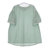 nest Robe シアサッカーストライプ 01222-1053 コットン チュニック 半袖 ブラウス シャツ グリーン レディース ネストローブ【中古】5-0703S∞