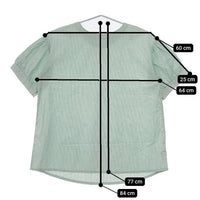 nest Robe シアサッカーストライプ 01222-1053 コットン チュニック 半袖 ブラウス シャツ グリーン レディース ネストローブ【中古】5-0703S∞