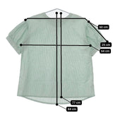 nest Robe シアサッカーストライプ 01222-1053 コットン チュニック 半袖 ブラウス シャツ グリーン レディース ネストローブ【中古】5-0703S∞