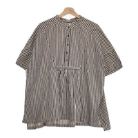 Ordinary fits ワイドアトリエシャツ ストライプ 定価22000円 24SS ブラック ホワイト レディース オーディナリーフィッツ【中古】4-1011S♪