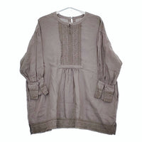 nest Robe リネンブロドリーアングレースチュニックブラウス カットワーク刺繍 01223-1017 グレー レディース ネストローブ【中古】5-0305M♪
