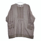 nest Robe リネンブロドリーアングレースチュニックブラウス カットワーク刺繍 01223-1017 グレー レディース ネストローブ【中古】5-0305M♪