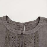 nest Robe リネンブロドリーアングレースチュニックブラウス カットワーク刺繍 01223-1017 グレー レディース ネストローブ【中古】5-0305M♪