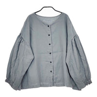 nest Robe 起毛リネンのバルーンスリーブブラウス 01234-1432 長袖シャツ 23AW ブルー レディース ネストローブ【中古】5-0125M∞