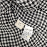 nest Robe リネンボウタイブラウス ギンガムチェック 01174-1117 長袖シャツ ブラック ホワイト レディース ネストローブ【中古】5-0403M∞