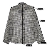 nest Robe リネンボウタイブラウス ギンガムチェック 01174-1117 長袖シャツ ブラック ホワイト レディース ネストローブ【中古】5-0403M∞