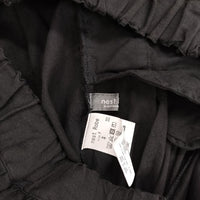 nest Robe/UpcycleLino 菊池亜希子コラボ リネンコットンイージーワイドパンツ 01213-1061 パンツ ブラック レディース ネストローブ/アップサイクルリノ【中古】5-0403M∞