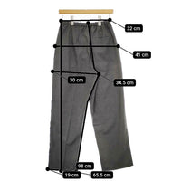 mizuiro-ind タック イージーパンツ ウエストゴム ポリエステル パンツ グレー レディース ミズイロインド【中古】5-0403M∞