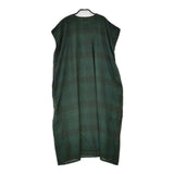 soil インド製 チェック タック ノースリーブ コットン ワンピース グリーン レディース ソイル【中古】5-0703S∞