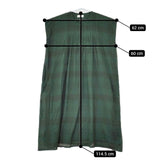 soil インド製 チェック タック ノースリーブ コットン ワンピース グリーン レディース ソイル【中古】5-0703S∞