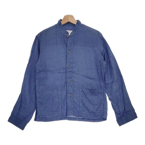HARROW TOWN STORES HTS リネン シャツジャケット 長袖シャツ ブルー レディース ハロウタウンストアズ【中古】5-0529M∞