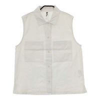 MHL. 595-9151550 DENSE POPLIN SHIRT コットン ノースリーブ ブラウス シャツ オフホワイト レディース エムエイチエル【中古】5-0703S∞