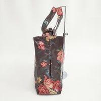 Cath Kidston  PVC 花柄 薔薇 バラ コーティング トートバッグ ブラウン レディース キャスキットソン【中古】5-0404G◎