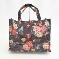 Cath Kidston  PVC 花柄 薔薇 バラ コーティング トートバッグ ブラウン レディース キャスキットソン【中古】5-0404G◎