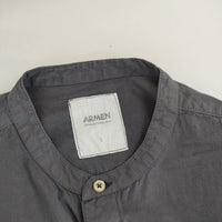 ARMEN バンドカラー インド製 コットン 長袖シャツ グレー レディース アーメン【中古】5-0118M∞