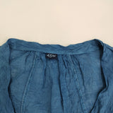 45R/45rpm フェザーリネンの藍染めポシャギノースリーブトップ ブラウス ブルー レディース フォーティーファイブアールピーエム【中古】5-0608S♪