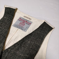 HARRIS TWEED/liflattie ships チェック ツイード ベスト カーキ オフホワイト レディース ハリスツイード/リフラティ シップス【中古】4-1121T∞