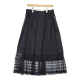FANAKA インド製 裾レース コットン ロングスカート ブラック レディース ファナカ【中古】5-0529M∞